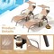 Adjustable Patio Chaise Lounge with Sun Canopy and Cup Holder Brown